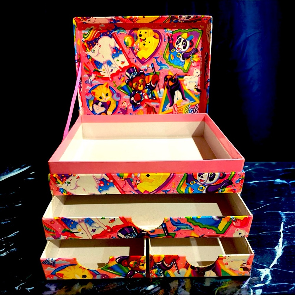 Lisa Frank RARE Light Pink Jewelry Box Pen Organizer Vintage
